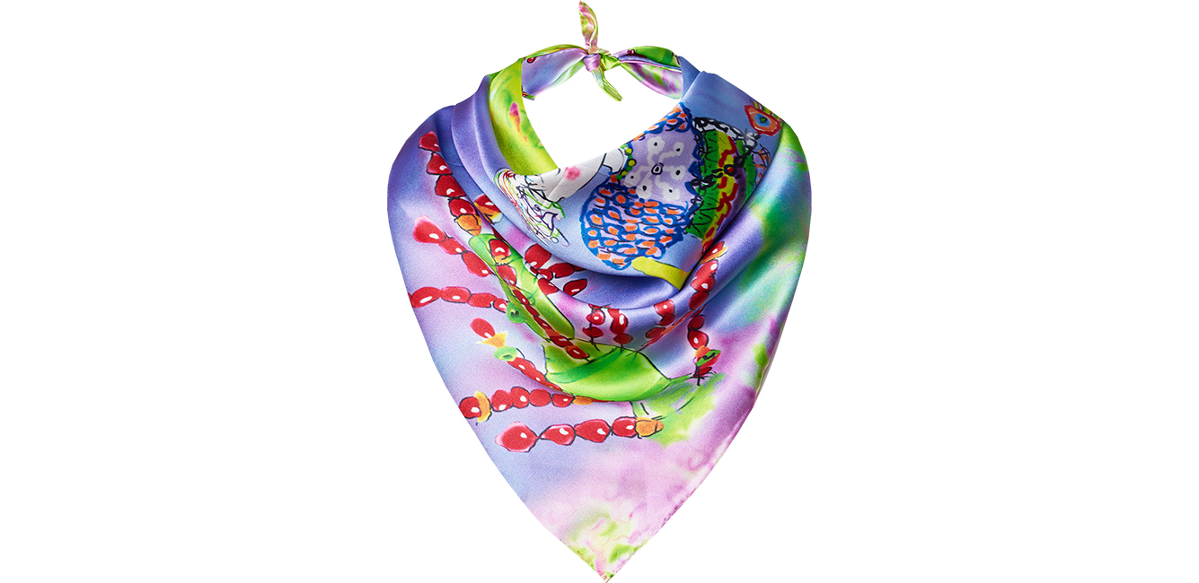 萌萌哒艺术真丝小方巾