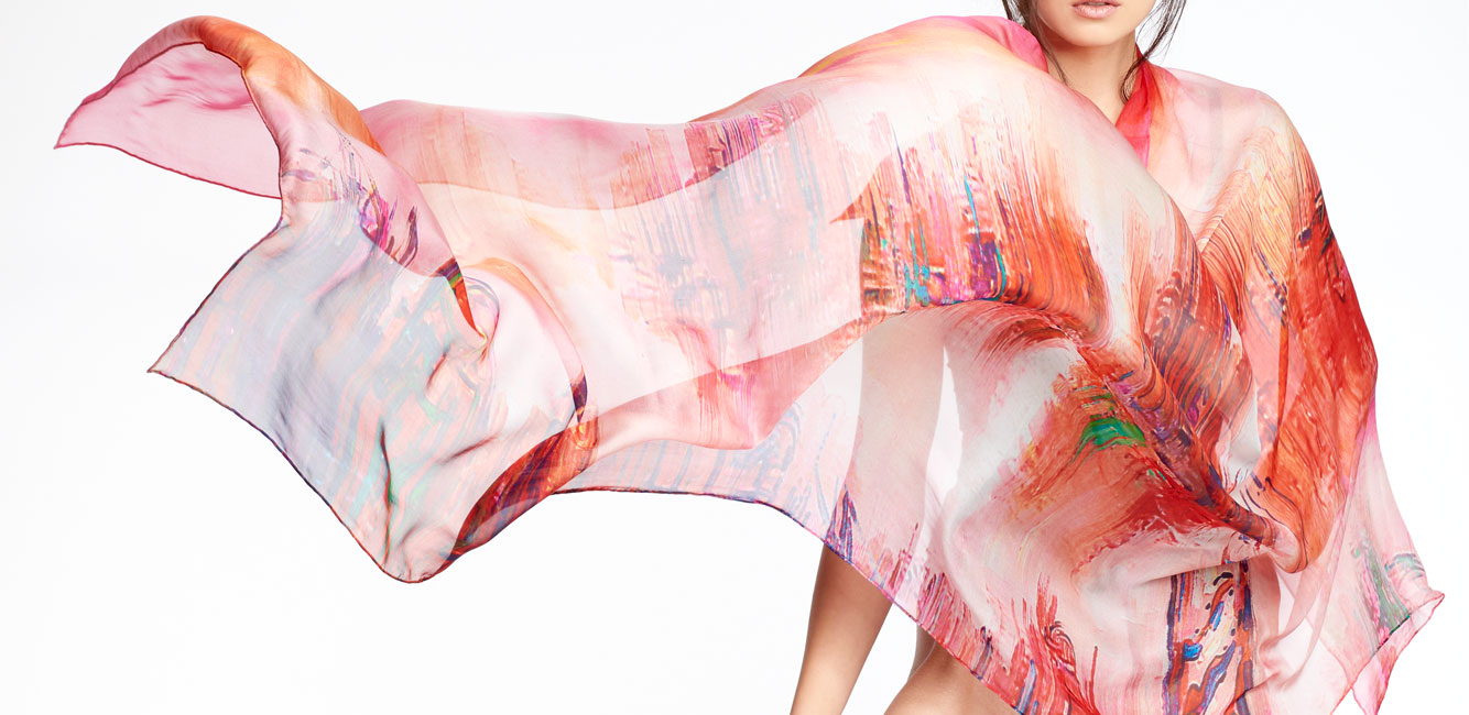 摩登上海真丝薯莨纱披肩